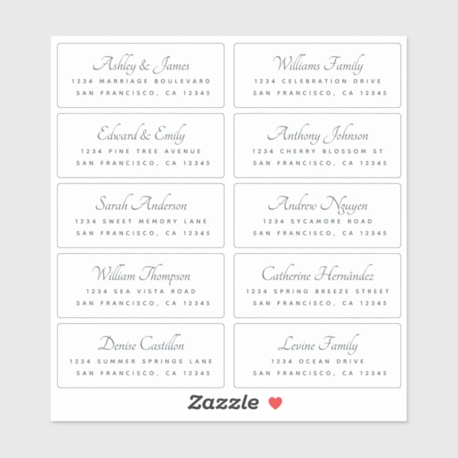 Calligraphy Guest Address Labels BESTELLEN AUF 6"  (Blatt)