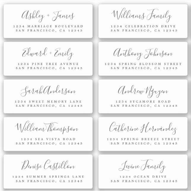 Calligraphy Guest Address Labels BESTELLEN AUF 6"  (Vorderseite)