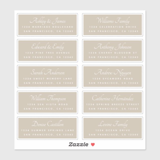Calligraphy Guest Address Labels BESTELLEN AUF 8"  (Blatt)