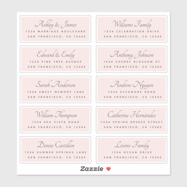 Calligraphy Guest Address Labels BESTELLEN AUF 8"  (Blatt)