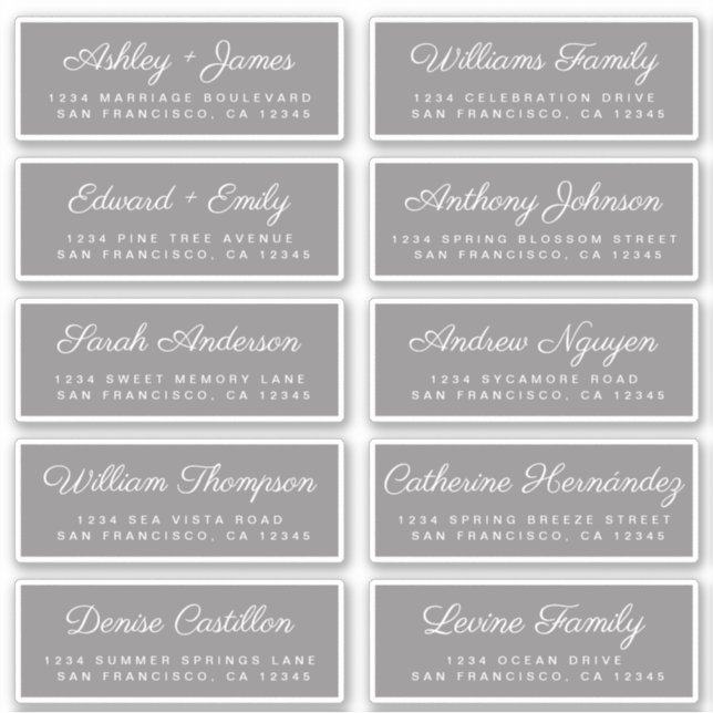Calligraphy Guest Address Labels ORDER 6" oder 8"! (Vorderseite)