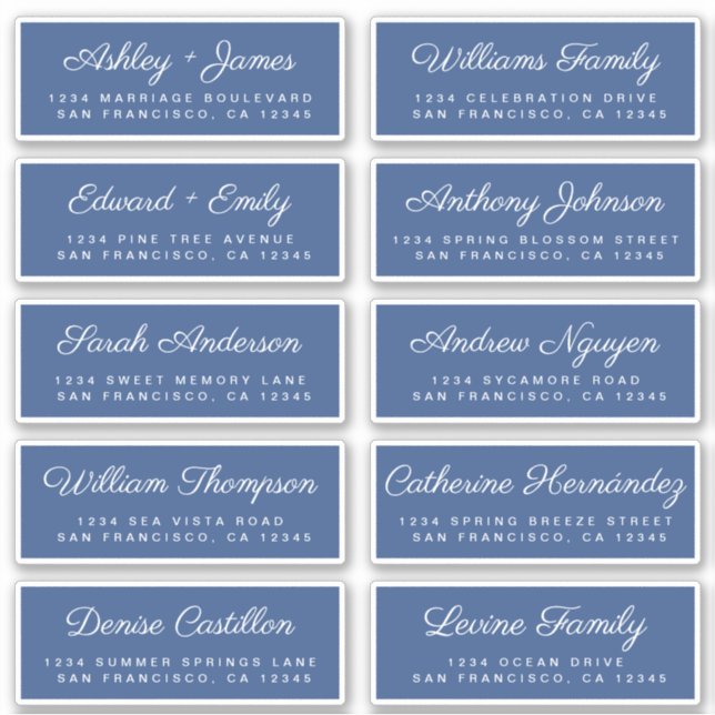 Calligraphy Guest Address Labels ORDER 6" oder 8"! (Vorderseite)
