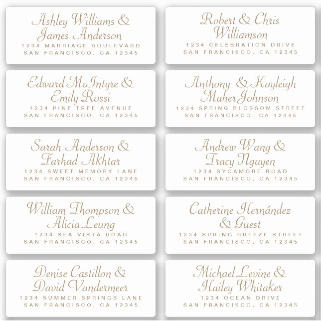 Calligraphy Guest Address Labels ORDER 6" oder 8"! (Vorderseite)