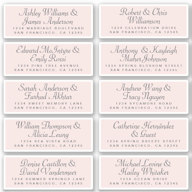 Calligraphy Guest Address Labels ORDER 6" oder 8"! (Vorderseite)