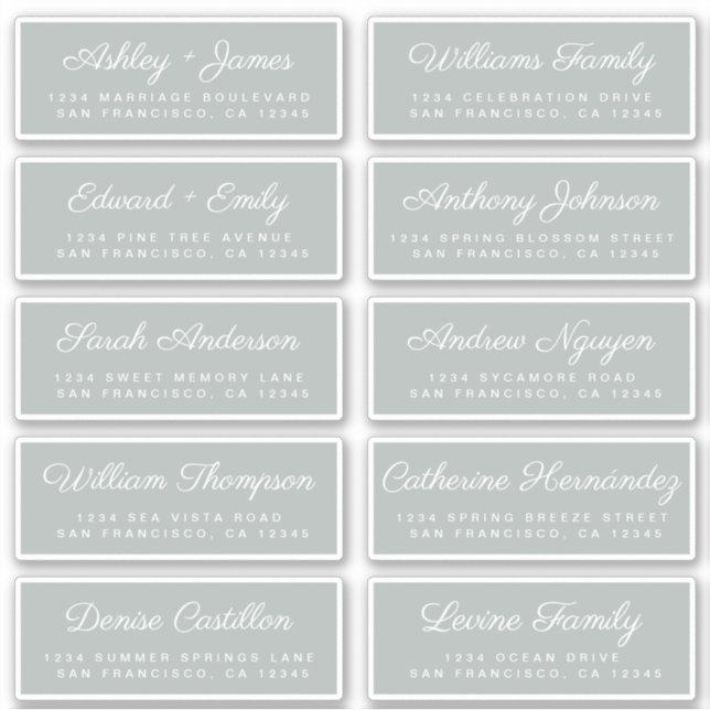 Calligraphy Guest Address Labels ORDER 6" oder 8"! (Vorderseite)