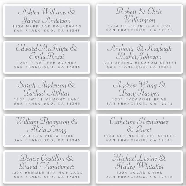 Calligraphy Guest Address Labels ORDER 6" oder 8"! (Vorderseite)