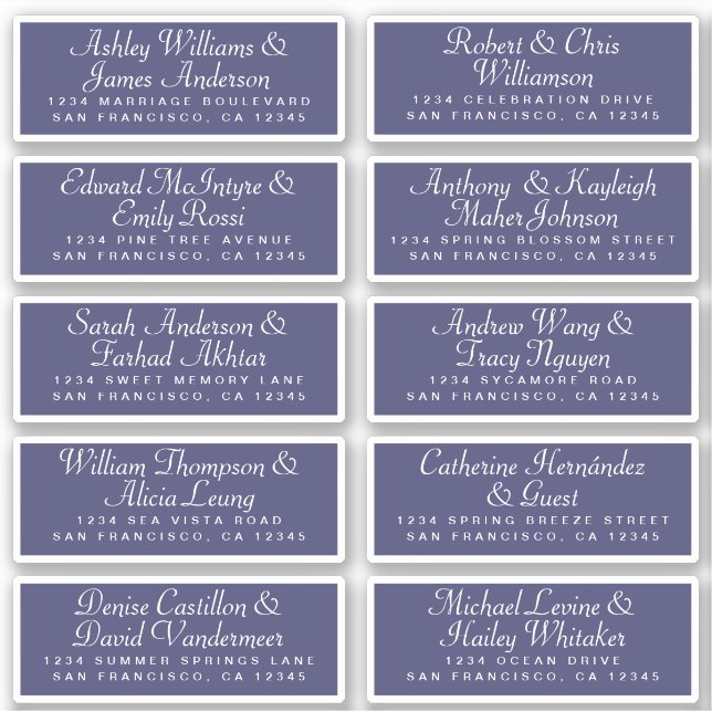 Calligraphy Guest Address Labels ORDER 6" oder 8"! (Vorderseite)