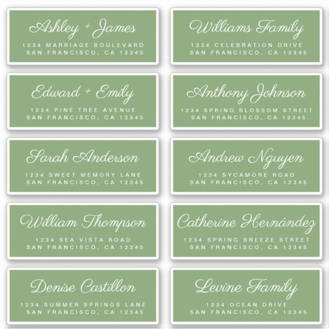 Calligraphy Guest Address Labels ORDER 6" oder 8"! (Vorderseite)