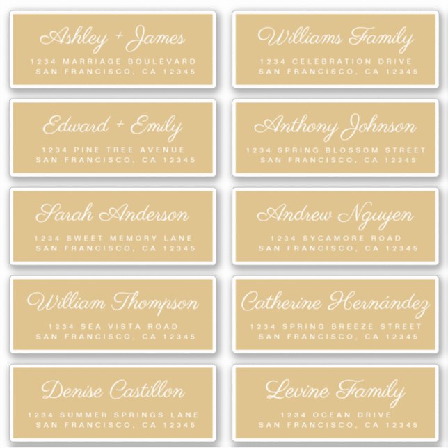 Calligraphy Guest Address Labels ORDER 6" oder 8"! (Vorderseite)