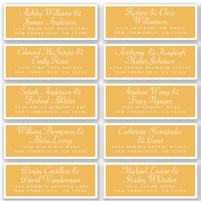 Calligraphy Guest Address Labels ORDER 6" oder 8"! (Vorderseite)