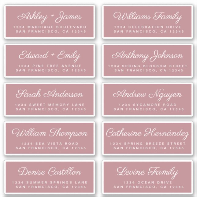 Calligraphy Guest Address Labels ORDER 6" oder 8"! (Vorderseite)