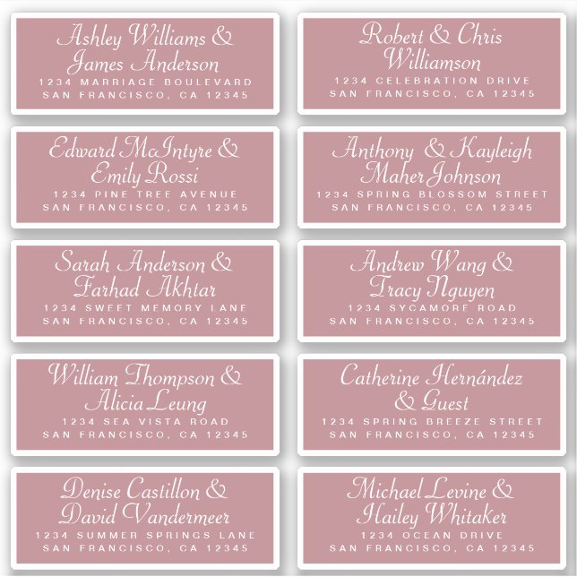 Calligraphy Guest Address Labels ORDER 6" oder 8"! (Vorderseite)
