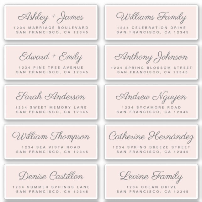 Calligraphy Guest Address Labels ORDER 6" oder 8"! (Vorderseite)