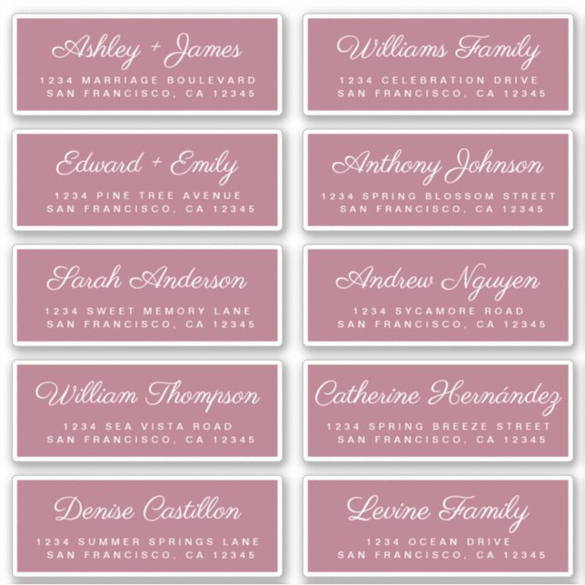 Calligraphy Guest Address Labels ORDER 6" oder 8"! (Vorderseite)