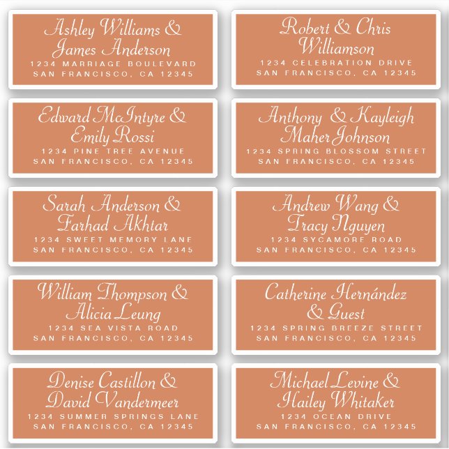 Calligraphy Guest Address Labels ORDER 6" oder 8"! (Vorderseite)