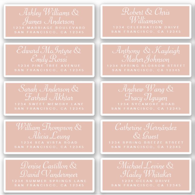 Calligraphy Guest Address Labels ORDER 6" oder 8"! (Vorderseite)