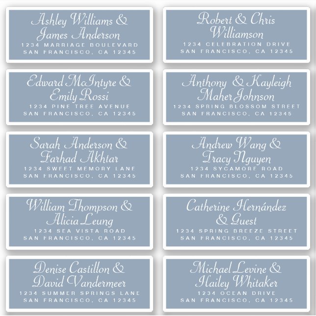 Calligraphy Guest Address Labels ORDER 6" oder 8"! (Vorderseite)