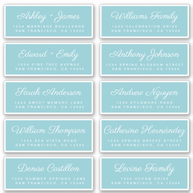 Calligraphy Guest Address Labels ORDER 6" oder 8"! (Vorderseite)