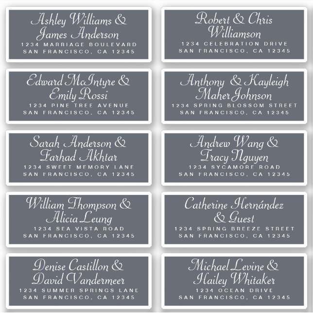 Calligraphy Guest Address Labels ORDER 6" oder 8"! (Vorderseite)