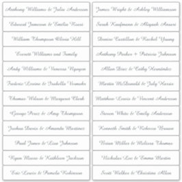Calligraphy Guest Names Labels White