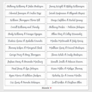 Calligraphy Guest Names Labels White