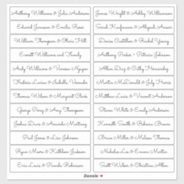 Calligraphy Guest Names Labels White - Sacramento
