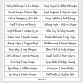 Calligraphy Guest Names Labels White - Segnungen