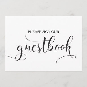 Calligraphy Guestbook Wedding Sign Card Einladung
