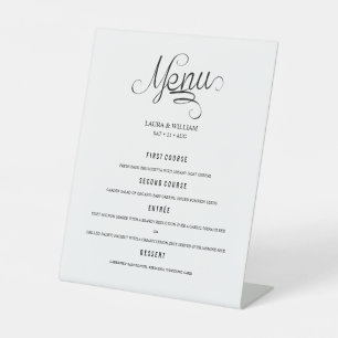 Calligraphy Handlettered Wedding Menu Dinner Sockelschild