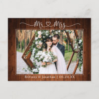 Calligraphy Heart Mr. Wedding Wood Vielen Dank
