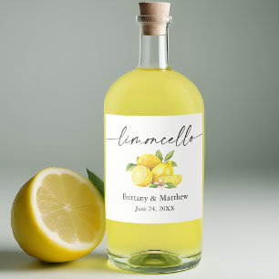 Calligraphy Ink Limoncello Watercolor Lemons Alkoholflaschenetikett