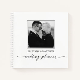 Calligraphy Ink Schwarz-weiß Foto Wedding Planner Notizbuch