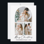 Calligraphy Ink Script 3 Foto Arch Christmas Feiertagskarte<br><div class="desc">Moderne Minimalistische Elegance Calligrafy Tinte Handgeschriebene Schrift Merit Christmas 3 Foto Arch Holiday Card</div>