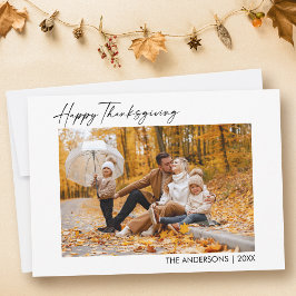 Calligraphy Ink Script Foto Happy Thanksgiving Feiertagskarte