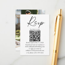 Calligraphy Ink Script Foto Wedding QR UAWG 