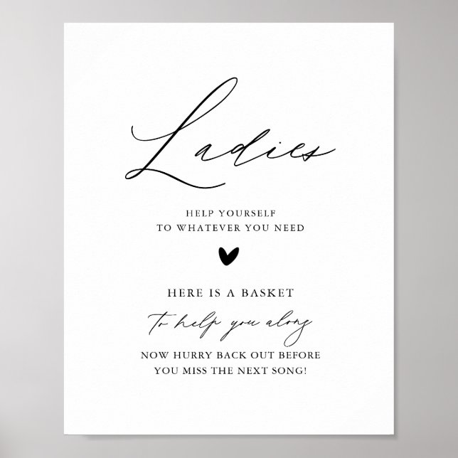 Calligraphy Ladys Wedding Badezimmer Basket Poster (Vorne)