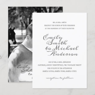 Calligraphy Letterpress FOTO Hochzeitseinladungen Einladung