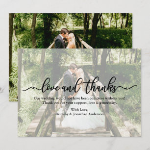 Calligraphy Love Merci Carte Mariage Photo Overlay