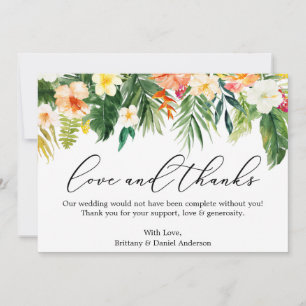 Calligraphy Love Merci Tropical Coral Floral