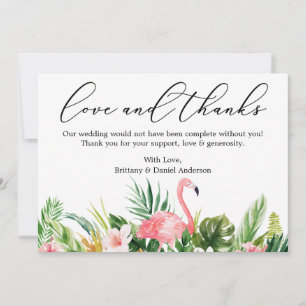 Calligraphy Love Merci Tropical Pink Flamant rose