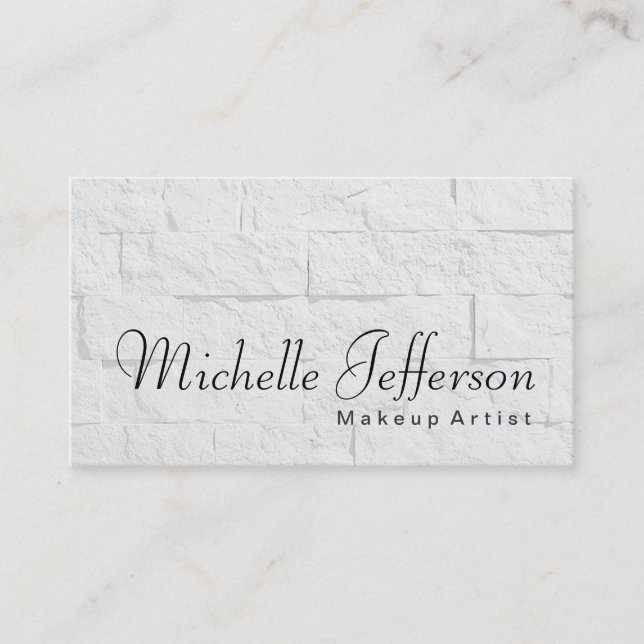 Calligraphy Makeup Artist Wall Brick Business Card Visitenkarte (Vorderseite)