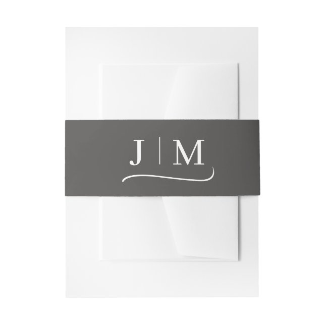 Calligraphy Monogram Classic Elegant Einladungsbanderole (Vorderseite Beispiel)