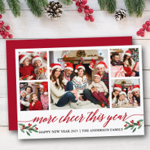 Calligraphy More Cheer This Year 5 Photo Red