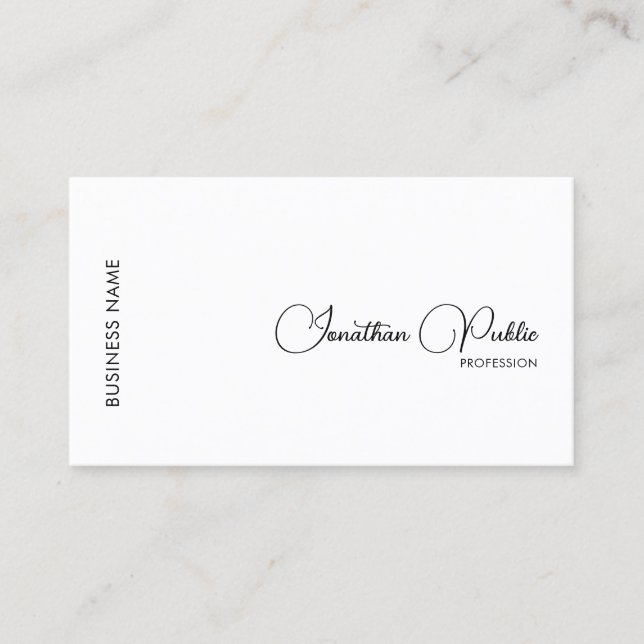 Calligraphy Name Custom Company Logo Elegant Visitenkarte (Vorderseite)