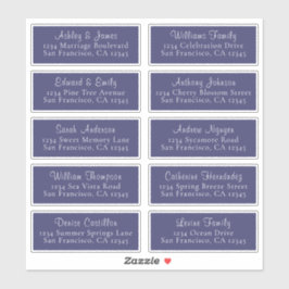 Calligraphy Navy Blue Wedding Guest Address Labels