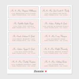 Calligraphy Pink Wedding Guest Address Labels