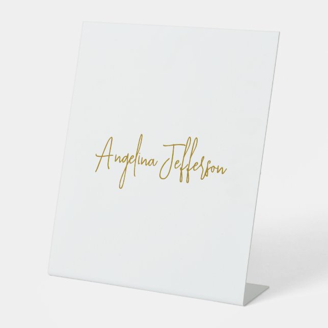 Calligraphy Professional Elegant Gold Color Sockelschild (Vorderseite)