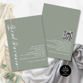 Calligraphy QR Sage Wedding Abend Party Gäste Einladung