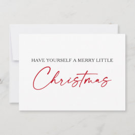 Calligraphy Red Ink Pen Minimalistische Weihnachte Feiertagskarte