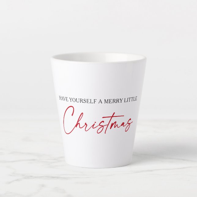 Calligraphy Red Ink Pen Minimalistische Weihnachte Milchtasse (Vorderseite)